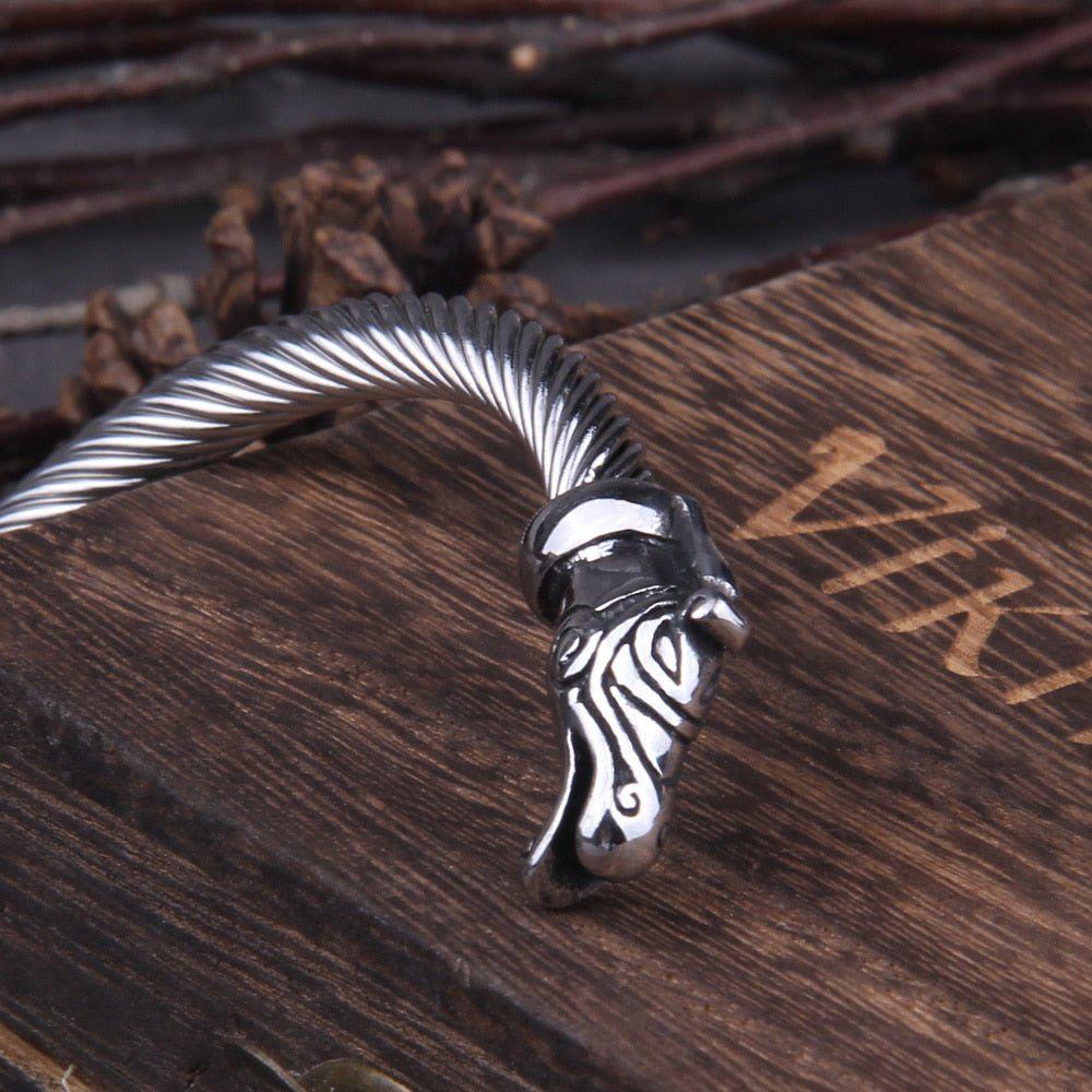Draco' The Steel Dragon Cuff Bracelet (item#885) - SkullJewelry.com